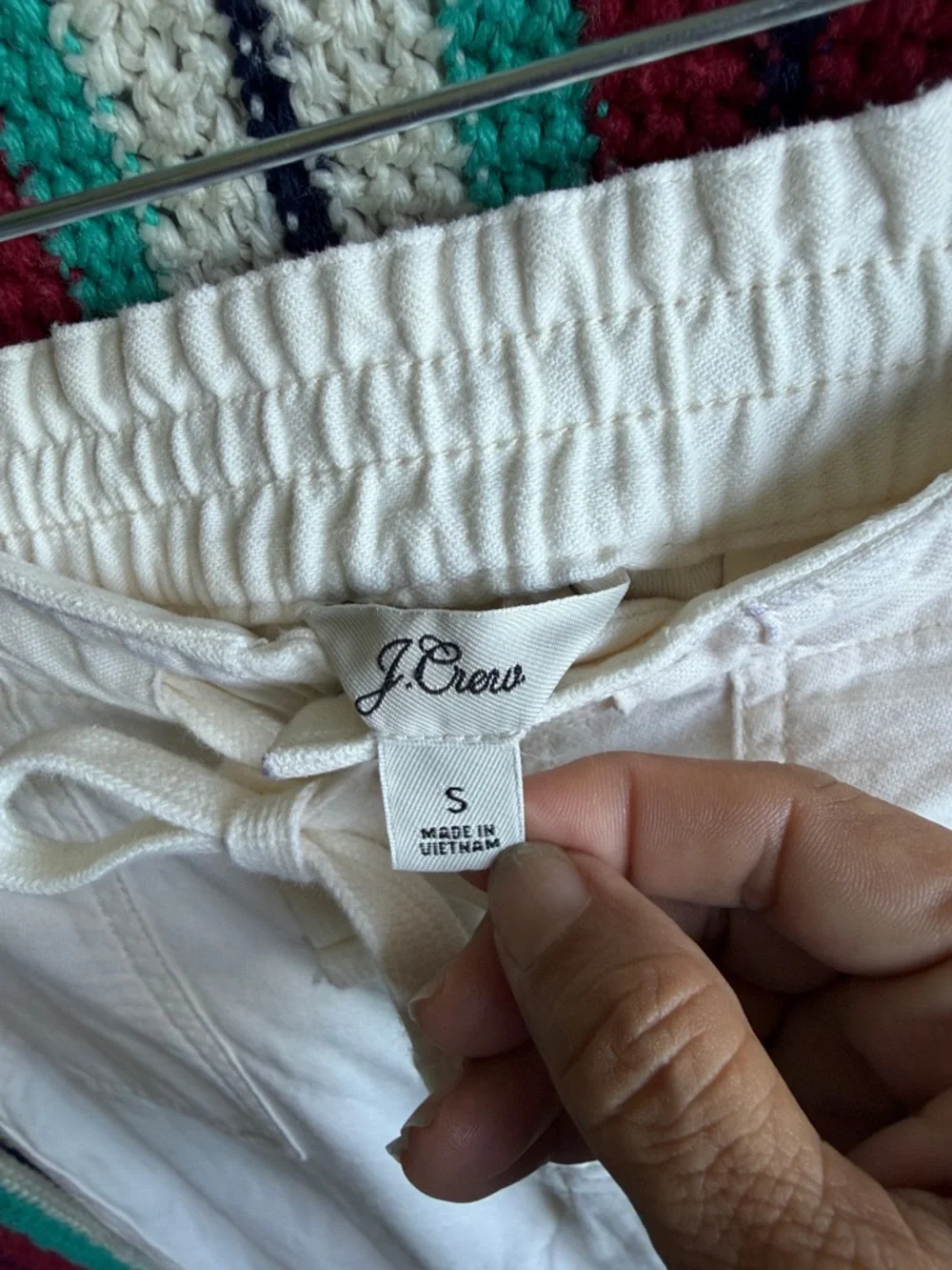 J Crew Tie-waist camp pant sz S, Cream